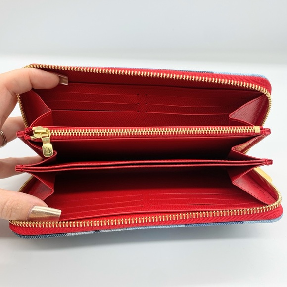 Louis Vuitton Blue Denim Canvas Monogram Zippy Wallet - Picture 9 of 12